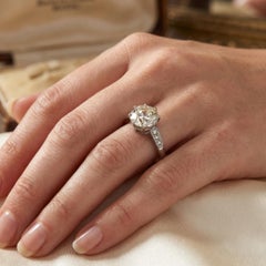 Platinum 3.16ct Round Brilliant Cut Diamond Solitaire Ring