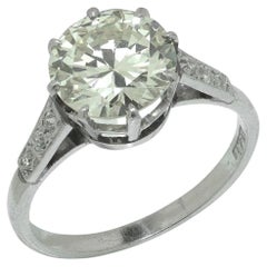 Platinum 3.16ct Round Brilliant Cut Diamond Solitaire Ring