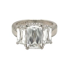 Platin 3.20Ct. F VS1 Crisscut Diamant Verlobungsring GIA zertifiziert