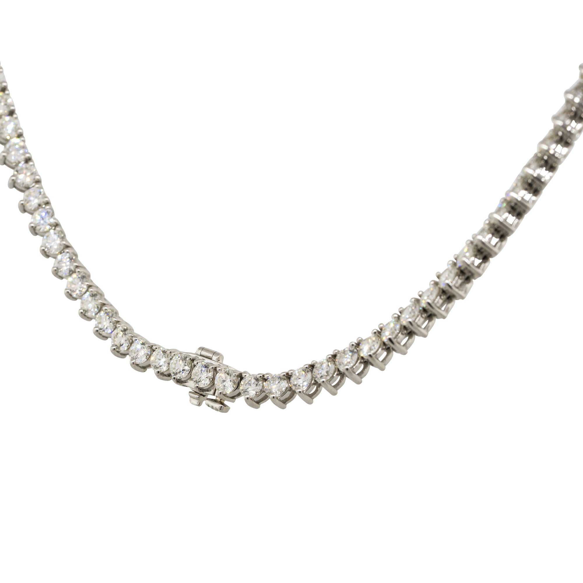 Platin 32,40 Karat runde abgestufte Diamant-Halskette für Damen oder Herren im Angebot