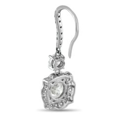 Platin 3.30ct Diamant Tropfen Ohrringe #5242