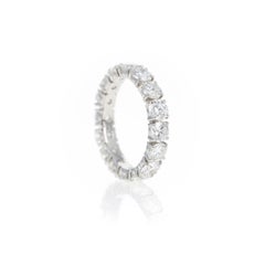 Platinum 3.41 Carat Round Diamond Floating Eternity Band