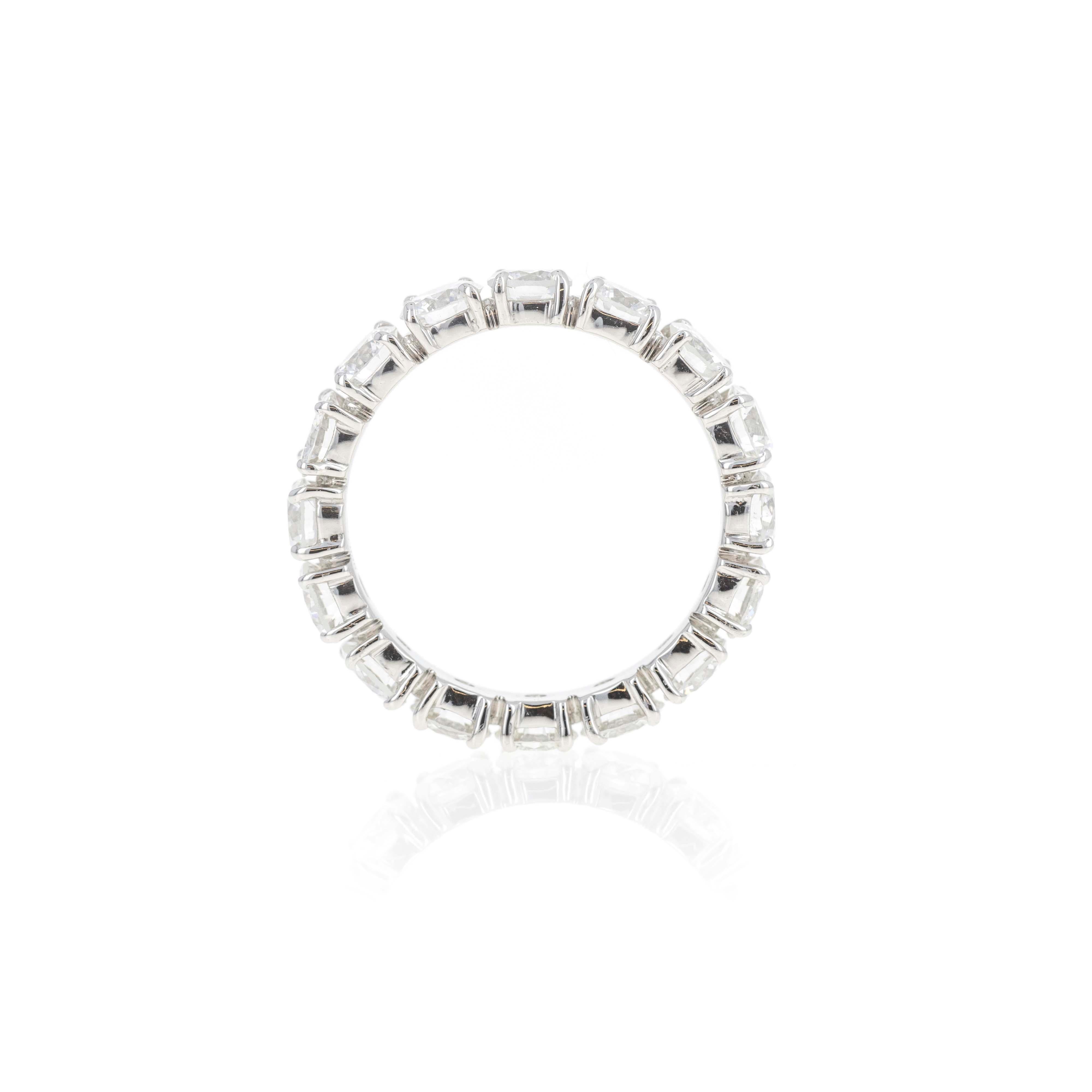 Round Cut Platinum 3.41 Carat Round Diamond Floating Eternity Band For Sale