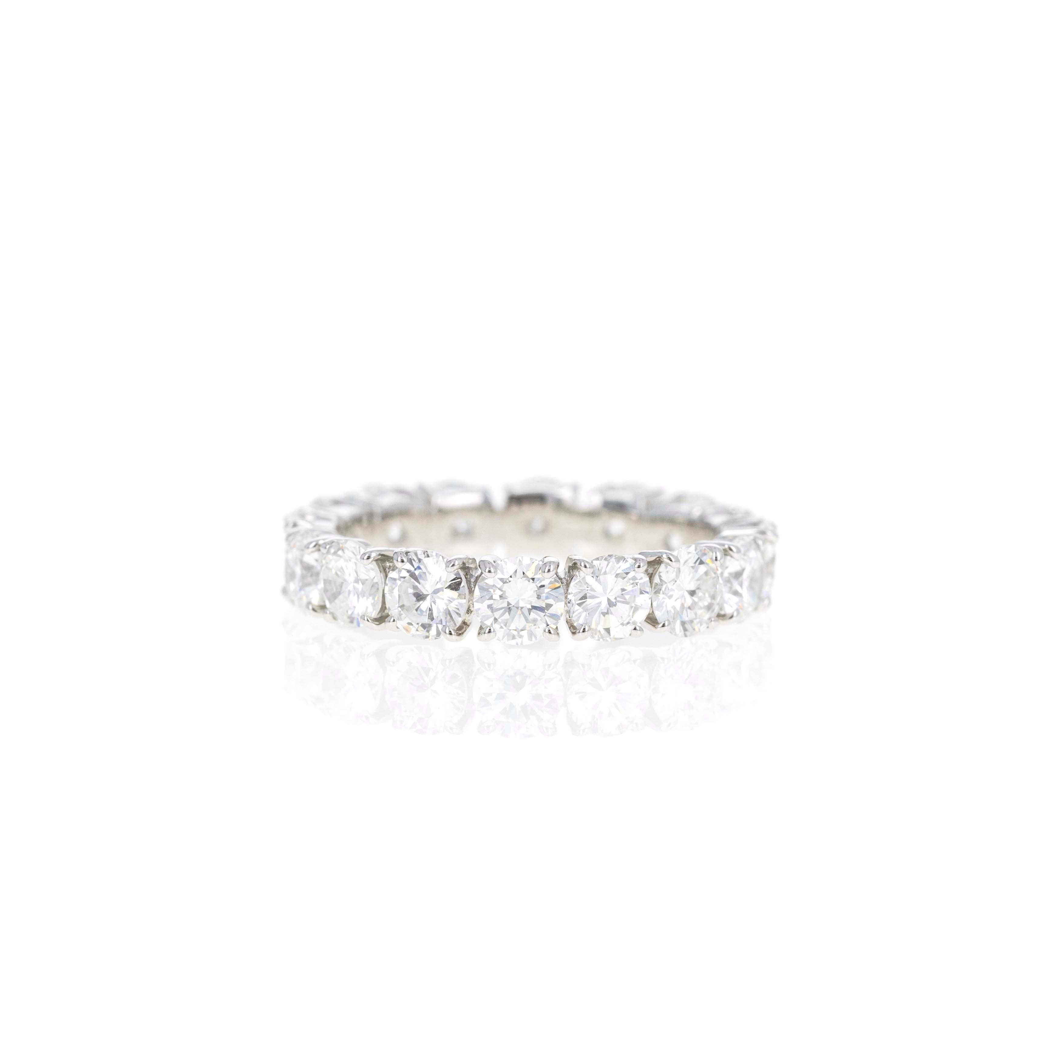 Women's Platinum 3.41 Carat Round Diamond Floating Eternity Band For Sale