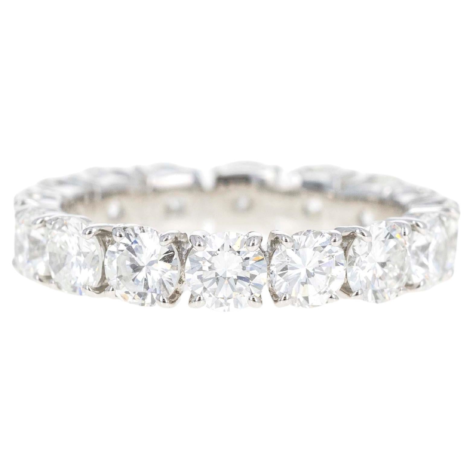 Platinum 3.41 Carat Round Diamond Floating Eternity Band