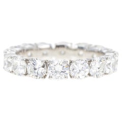 Platinum 3.41 Carat Round Diamond Floating Eternity Band