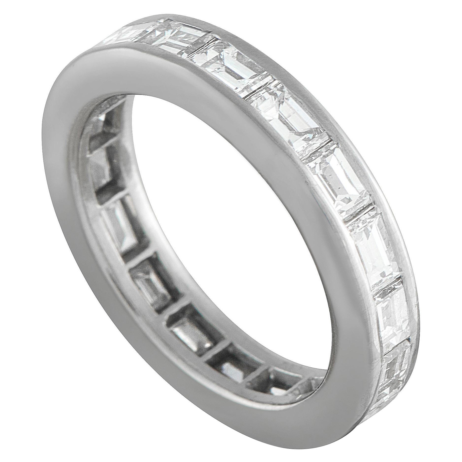 Platinum 3.44ct Diamond Eternity Band Ring MF48-101625 For Sale