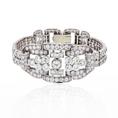 Platinum 35 Carats Diamond Deco Bracelet