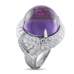 Platinum 3.50ct Diamond and Amethyst Ring MF37-020526