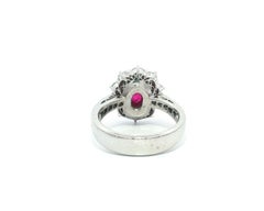 Platinum 3.52ctw GIA Bright Red Burma Ruby Diamond Halo Sapphire Shoulders Ring