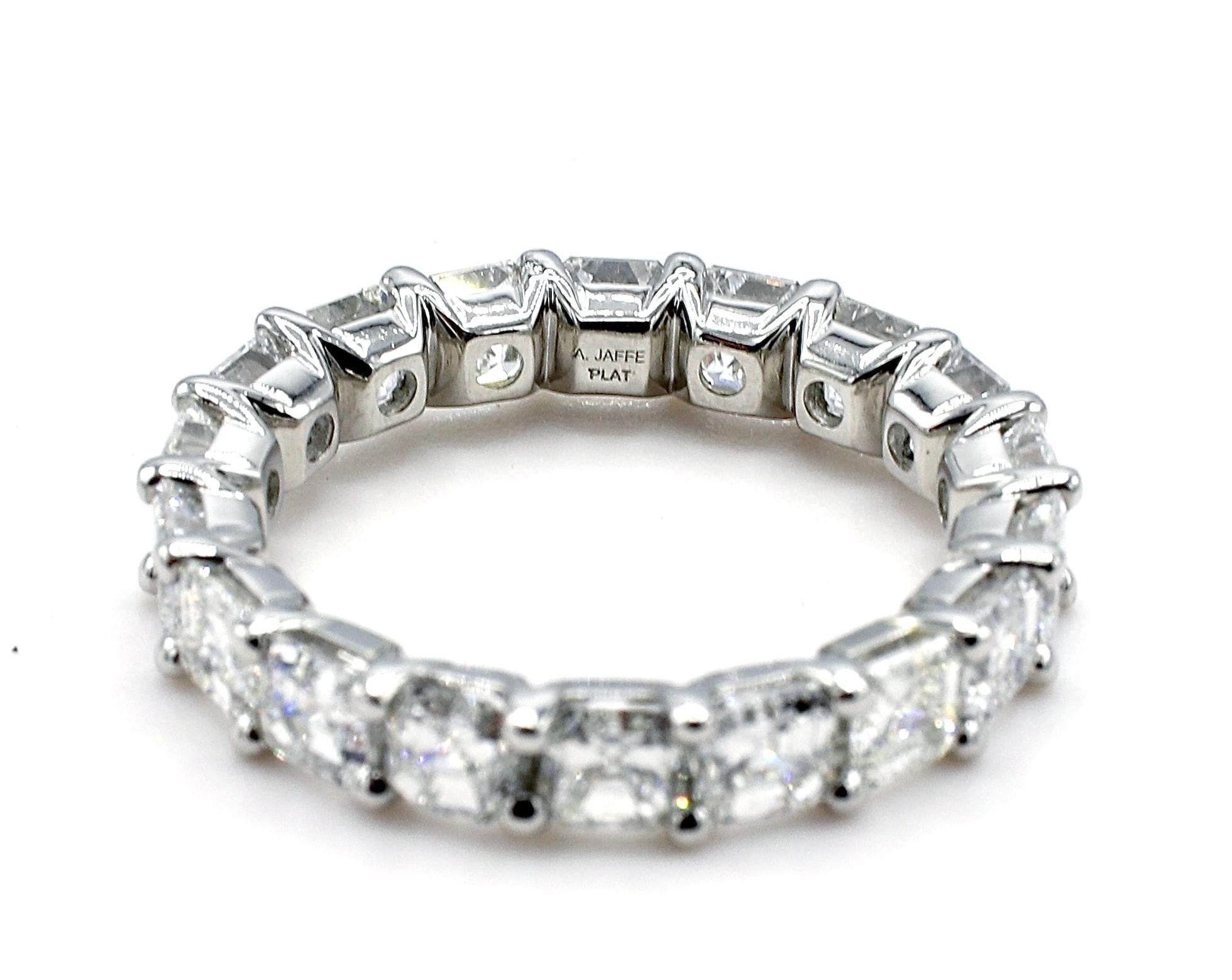 Platinum 3.60 Carat Asscher Diamond Eternity Band Ring 2