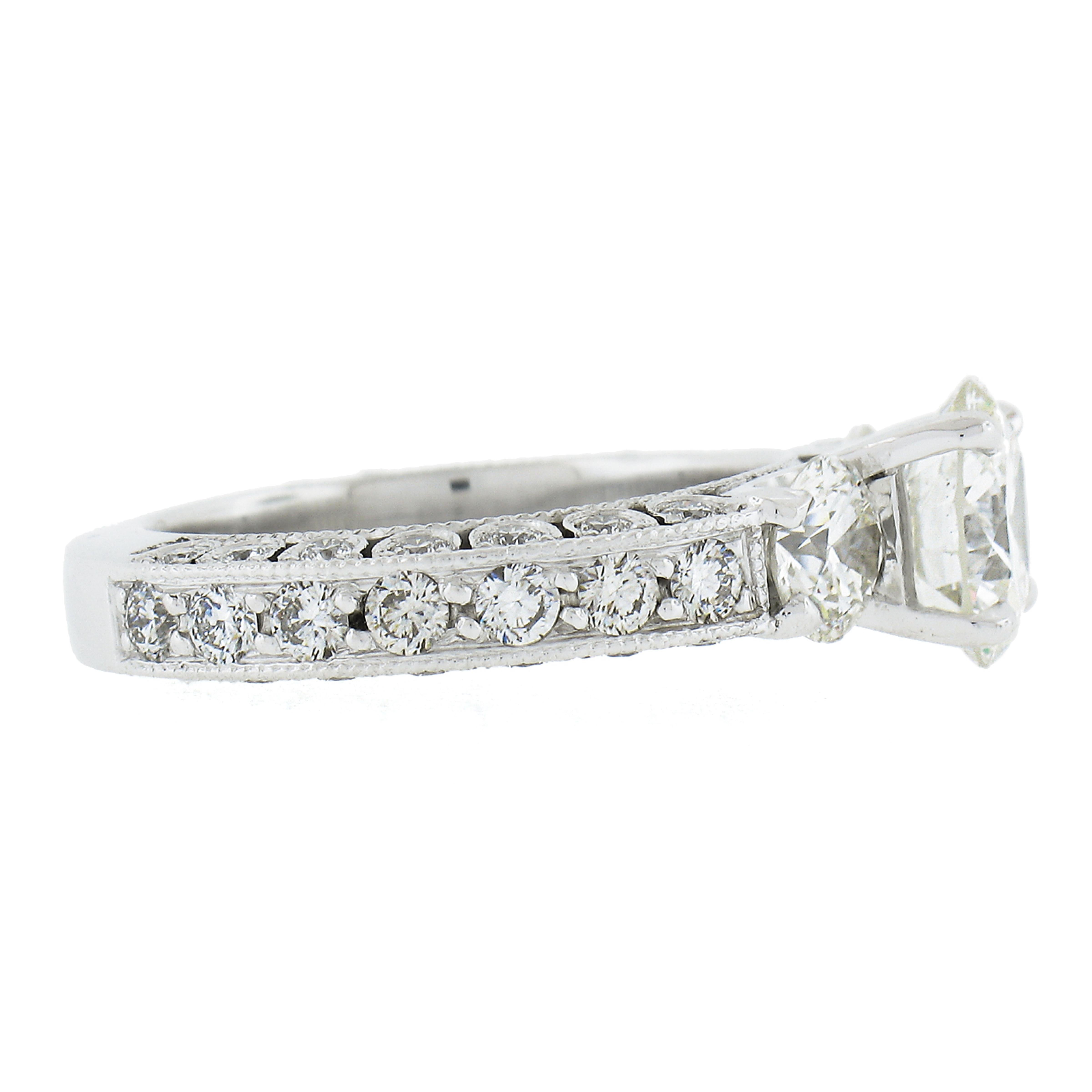 Donna Anello di fidanzamento in platino con diamanti rotondi con classificazione GIA da 3,61 ct. in vendita