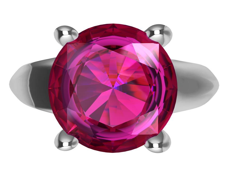 For Sale:  Platinum 3.63 Carat Pink Sapphire Teardrop Ring 3
