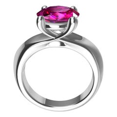 Anello a goccia in platino con zaffiro rosa da 3,63 carati