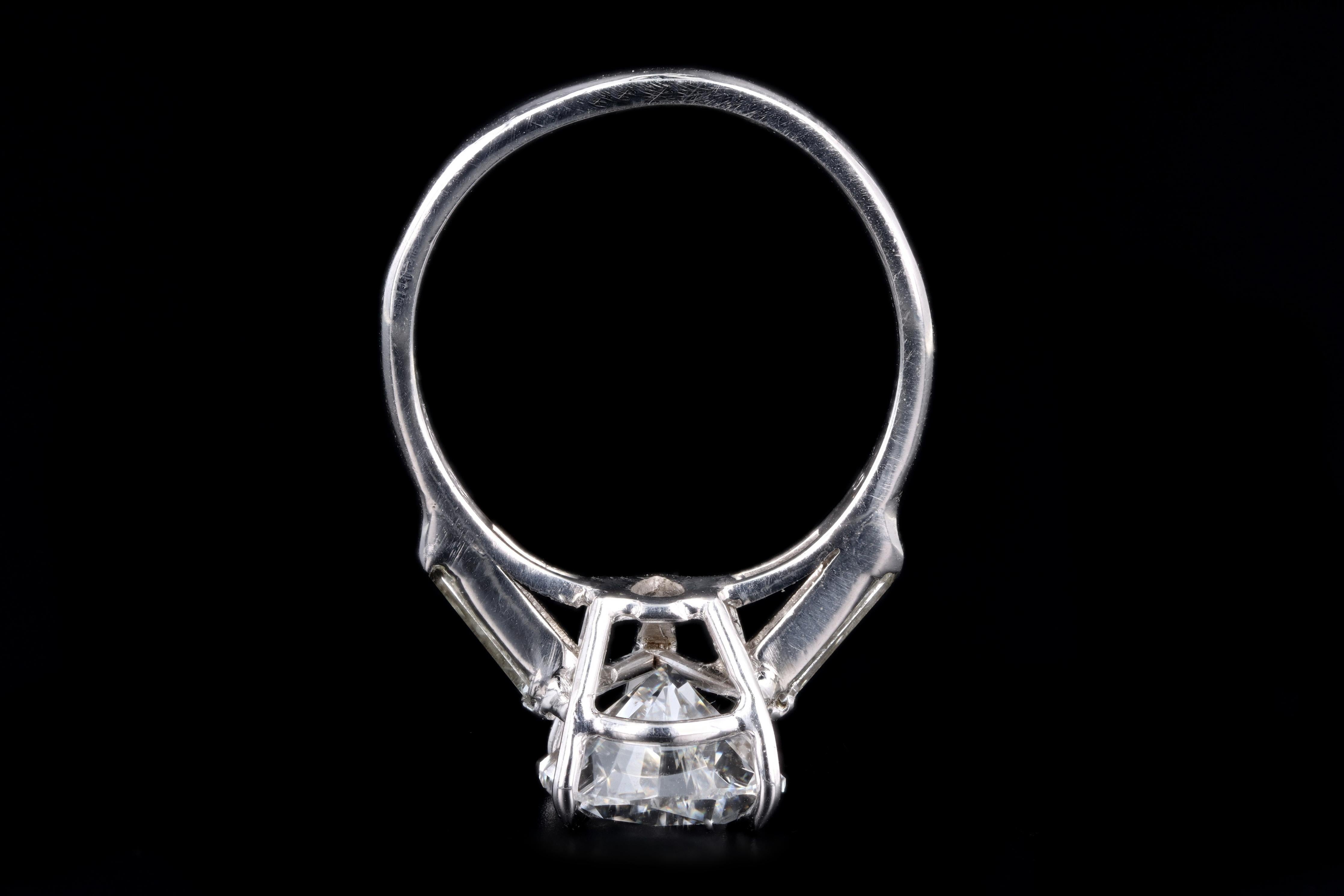 Platinum 3.68 Carat Pear Cut Diamond Engagement Ring 1