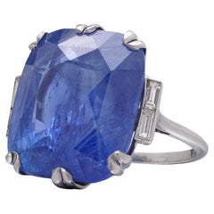 Platin 36,83 ct. Unerhitzter Burma-Saphir und Diamant-Cocktailring