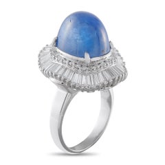 Platinum 3.70ct Diamond and Sapphire Ring MF07-050126
