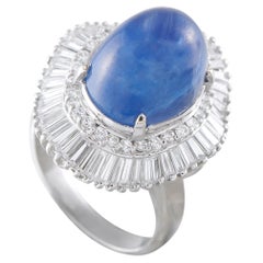 Platinum 3.70ct Diamond and Sapphire Ring MF07-050126