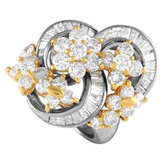 Platinum 3.70ct Diamond Swirl Cocktail Ring MF17-021324