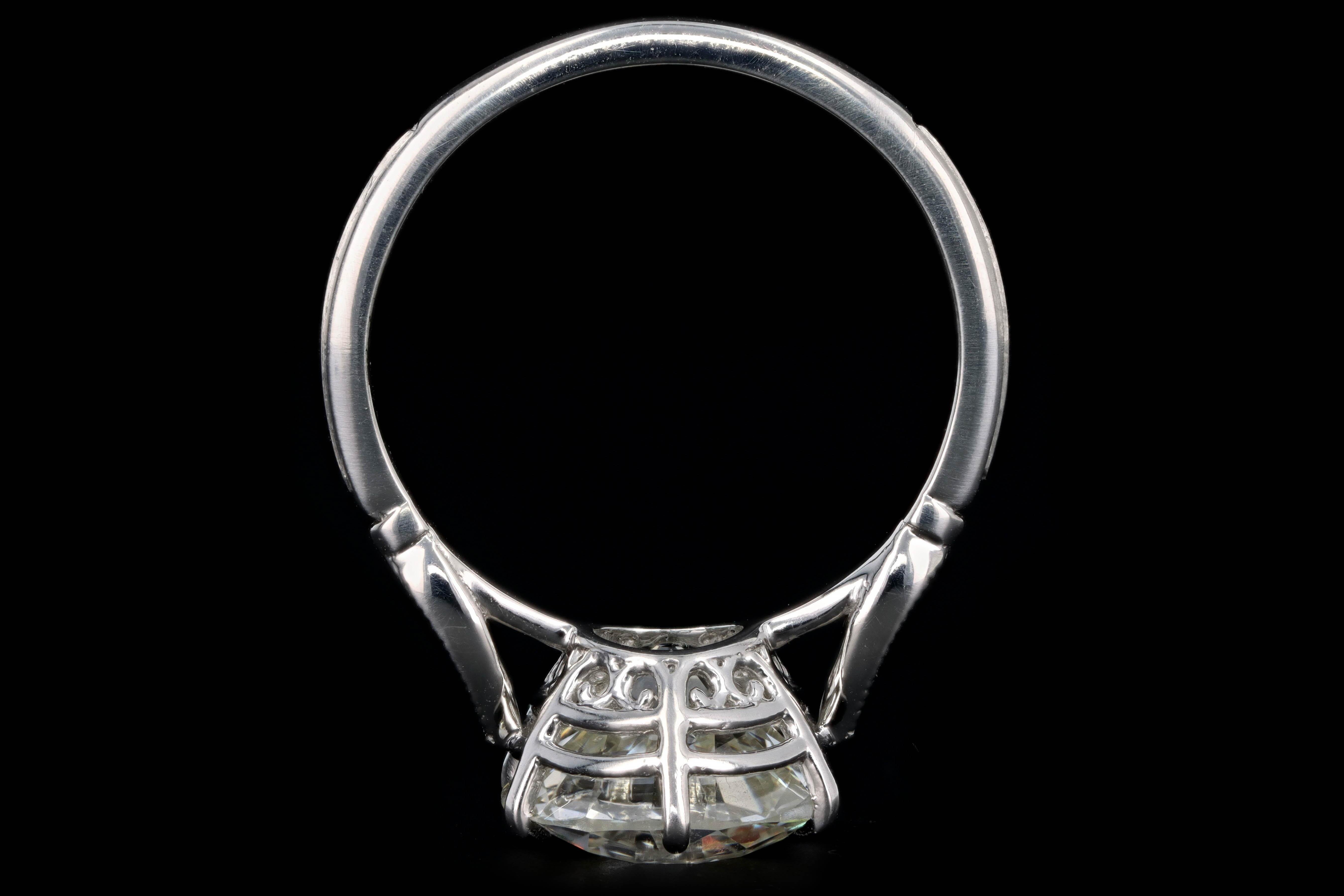 Platinum 3.75 Carat Old European Cut Diamond Engagement Ring 1