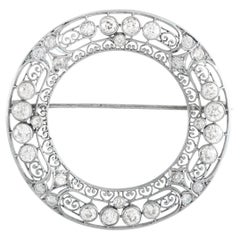 Platinum 3.75ct Diamond Wreath Brooch MF21-020526