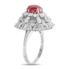 Platinum 3.76ct Diamond and Ruby Ring MF43-020526