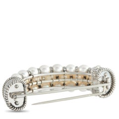 Platinum 3.80ct Diamond and Pearl Brooch MF27-020326