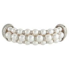 Platinum 3.80ct Diamond and Pearl Brooch MF27-020326