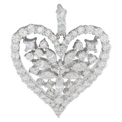 Platinum 3.80ct Diamond Heart Pendant MF26-101025
