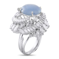 Platinum 3.85ct Diamond and Sapphire Ring MF50-020526