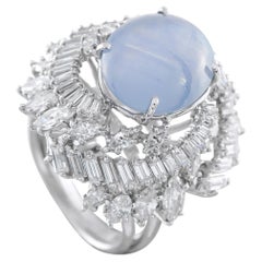 Platinum 3.85ct Diamond and Sapphire Ring MF50-020526