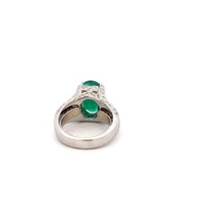 Platinum 3.96 Carat Emerald & Diamond Ring