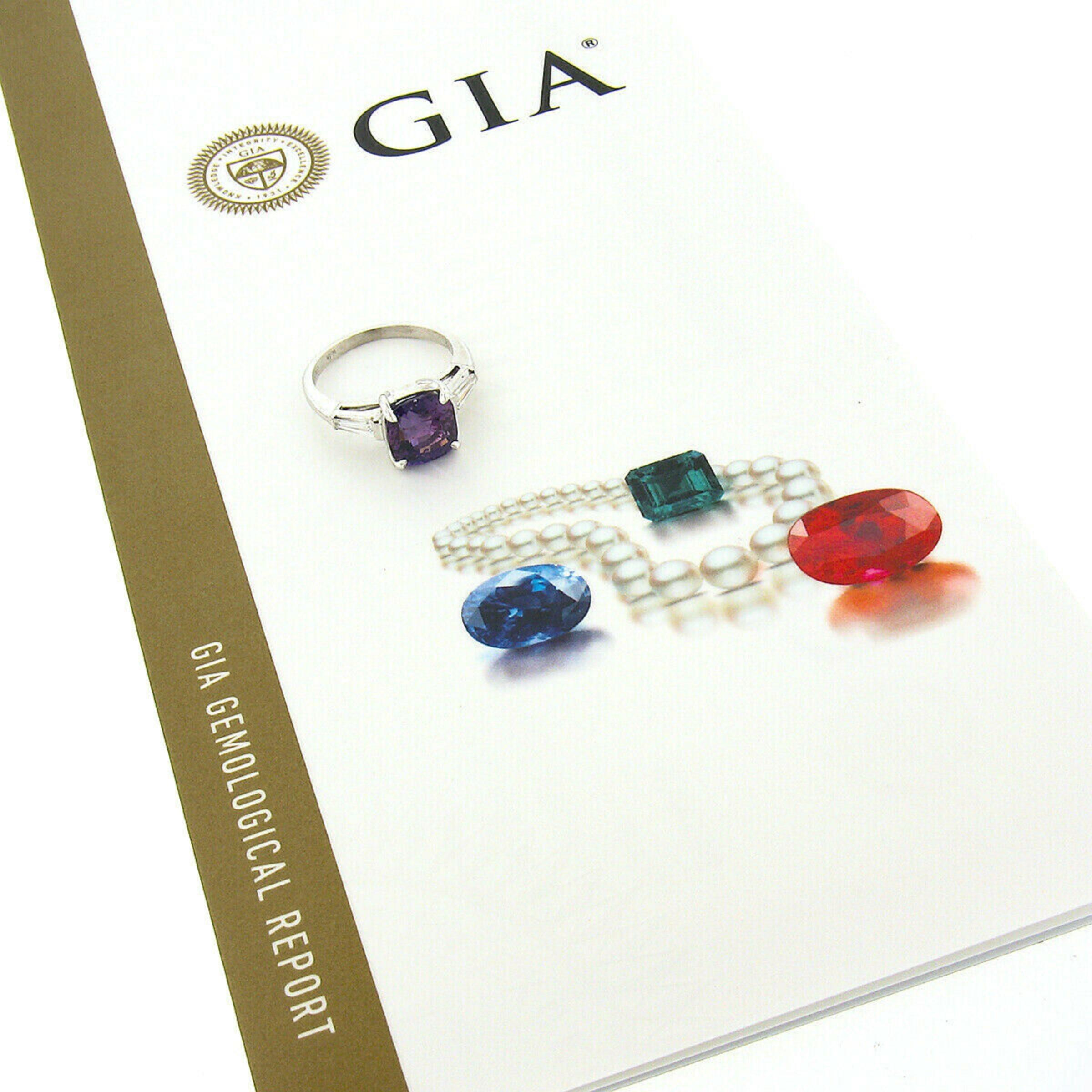 Platinum 3.97ct GIA Ceylon No Heat Purple Sapphire w/ Diamond Engagement Ring For Sale 3