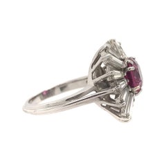 Platinum 3 Carat Diamond Pink Tourmaline Ballerina Ring