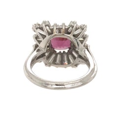 Platinum 3 Carat Diamond Pink Tourmaline Ballerina Ring