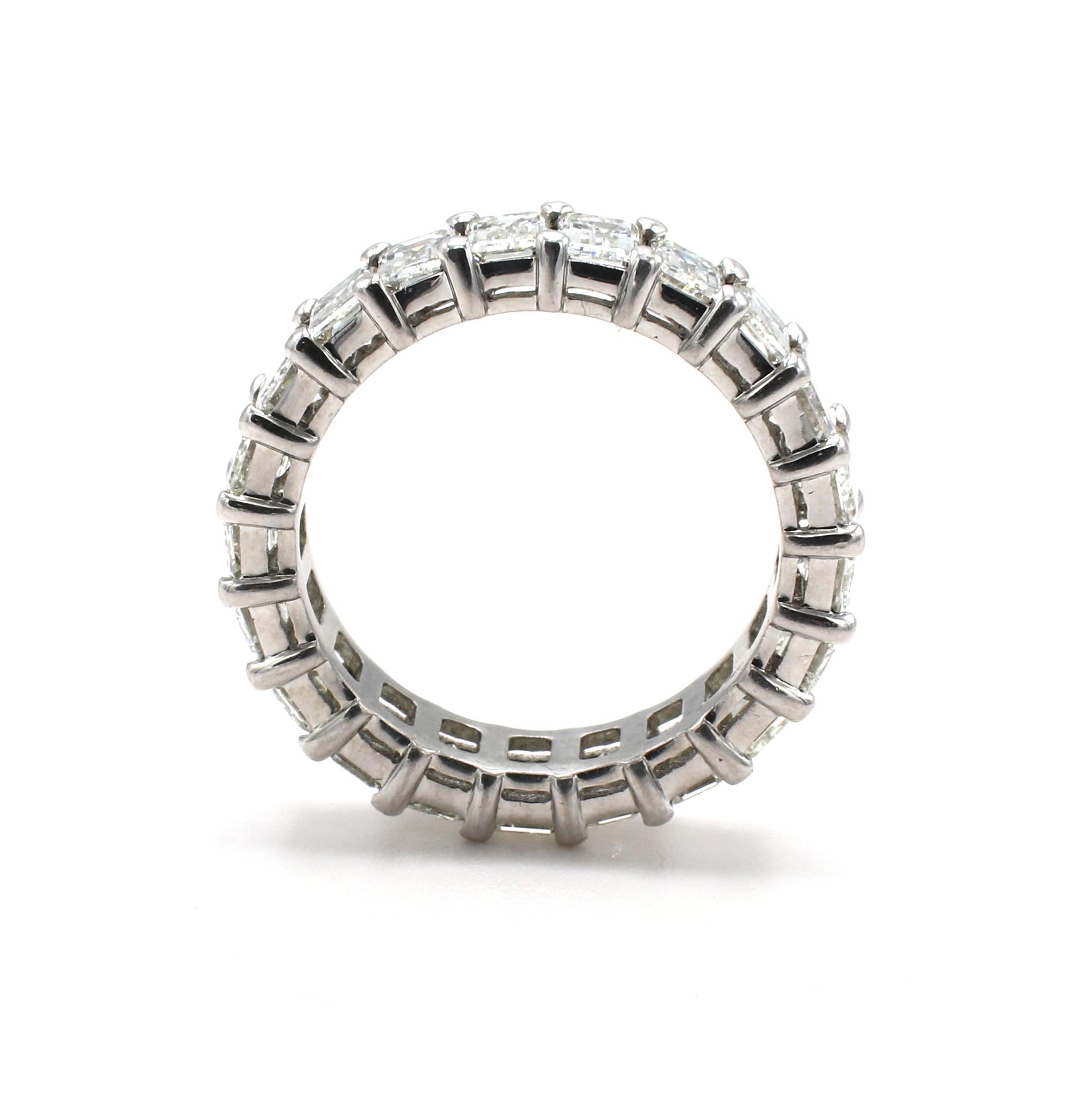 4 carat emerald cut eternity band