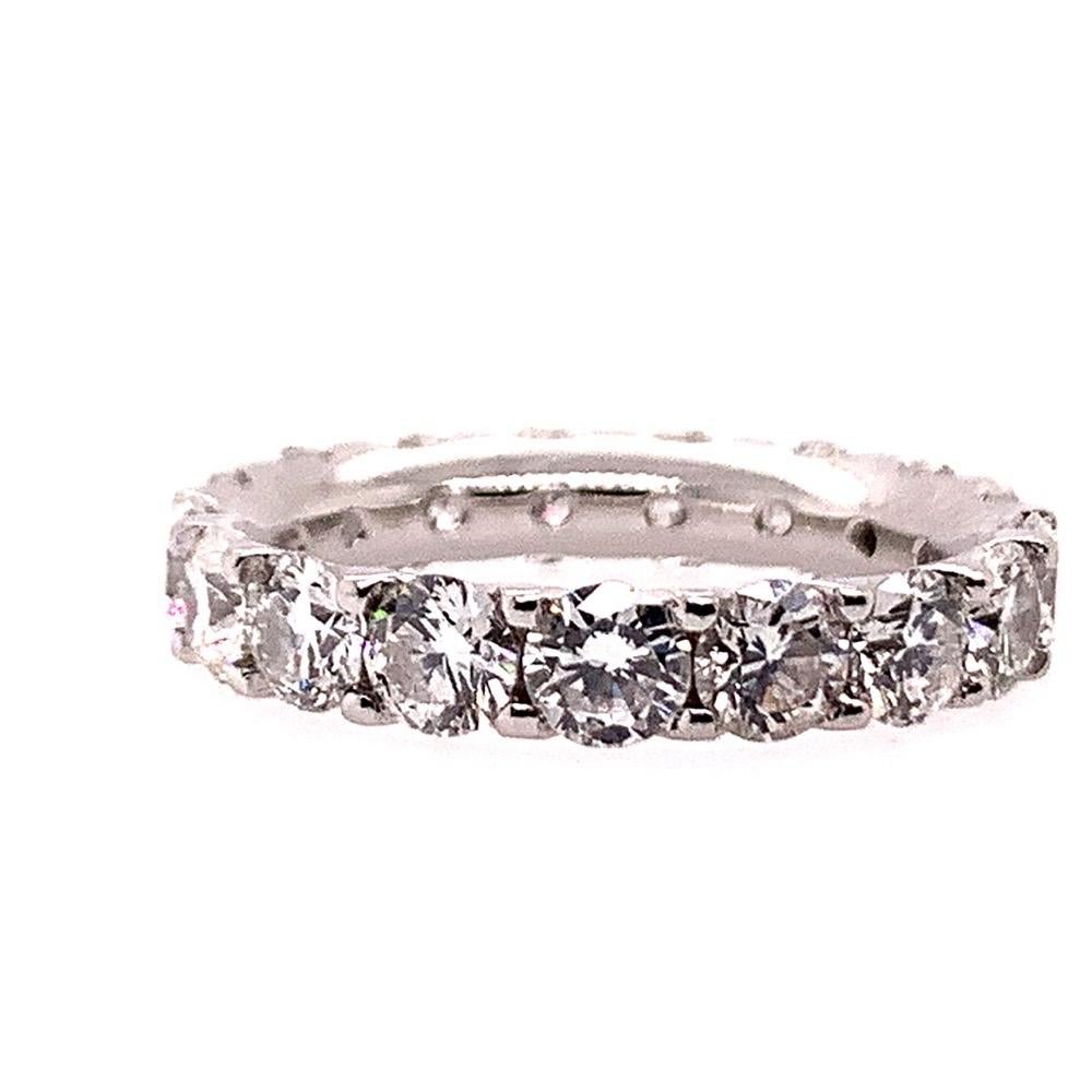 Verlobungsring aus Platin, 4 Karat runder Brillant, natürlicher VS-Diamant im Zustand „Gut“ im Angebot in Los Angeles, CA