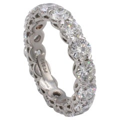 Platinum 4.00 Carat Round Diamond Eternity Band Ring