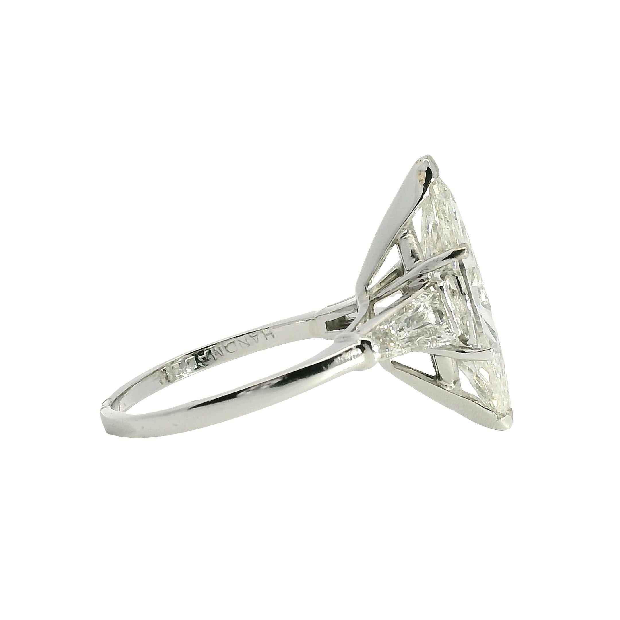 Platin 4.03ct Natürlicher Marquise Schliff Diamant Verlobungsring im Zustand „Hervorragend“ im Angebot in Boca Raton, FL