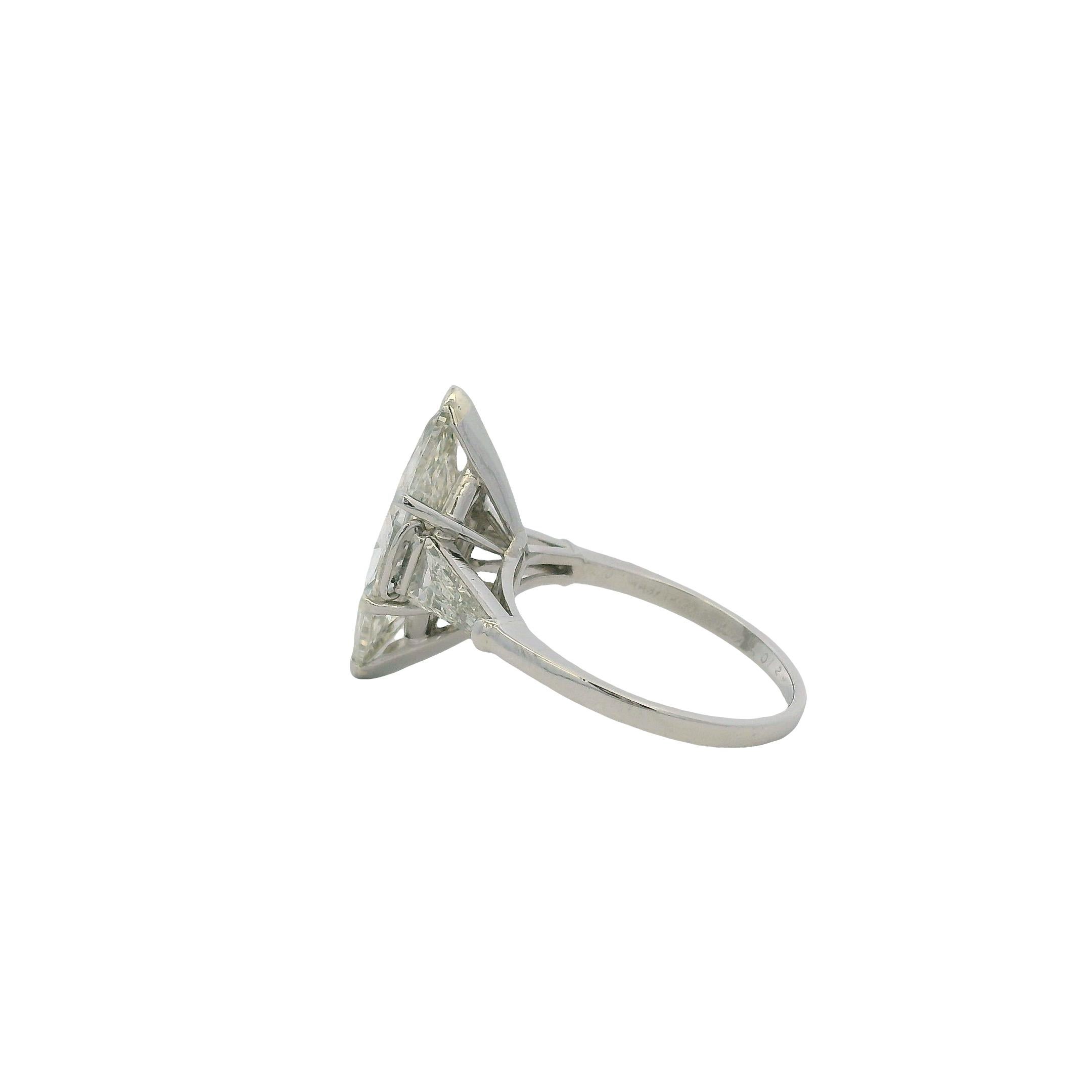 Bague de fiançailles en platine avec diamant naturel taillé en marquise de 4,03ct Pour femmes en vente