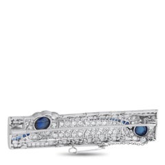 Broche en platine 4,0ct diamant et saphir MF08-020326