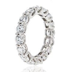 Platinum 4.11cttw Round Cut Diamond Eternity Eternity Band