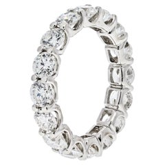 Vintage Platinum 4.11cttw Round Cut Diamond Eternity Eternity Band