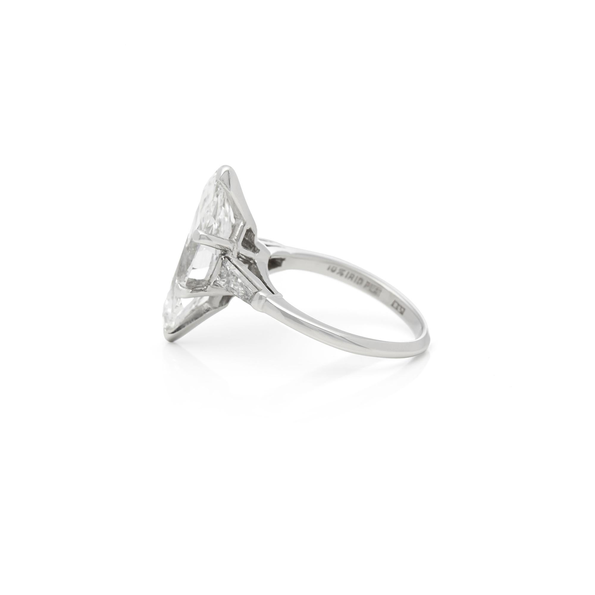 Platinum 4.18 Carat Certified Marquise Cut Diamond Engagement Ring In Good Condition In Bishop's Stortford, Hertfordshire