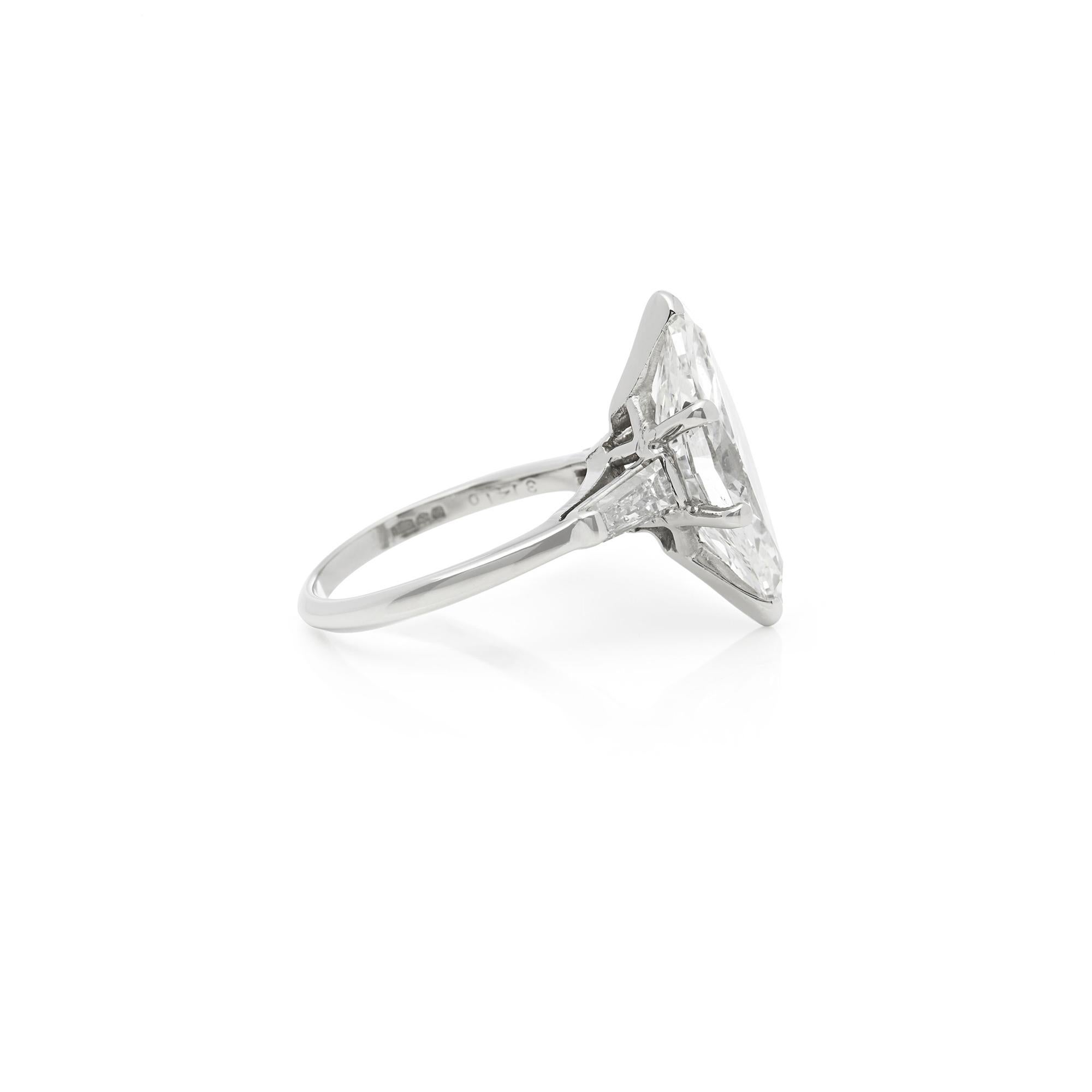 Women's Platinum 4.18 Carat Certified Marquise Cut Diamond Engagement Ring