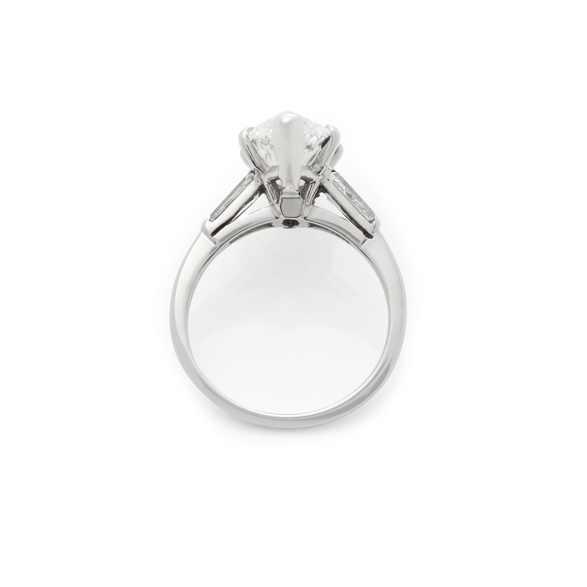 Platinum 4.18 Carat Certified Marquise Cut Diamond Engagement Ring 1