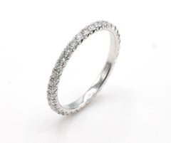 Platinum .42 Carat Natural Round Diamond Eternity Band Ring