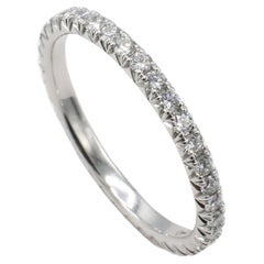 Platinum .42 Carat Natural Round Diamond Eternity Band Ring 