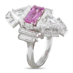 Platinring mit 4,20 Karat Diamanten und Saphiren MF17-031726