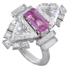 Platinring mit 4,20 Karat Diamanten und Saphiren MF17-031726